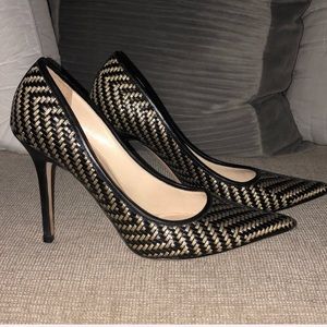 Jimmy Choo Black and Gold Heels